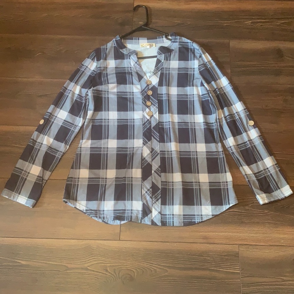 Long Sleeve Plaid Shirt--2XL